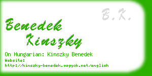 benedek kinszky business card